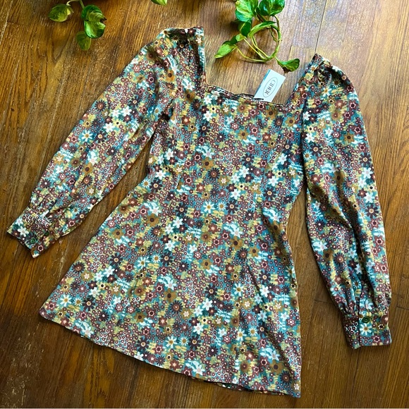 Cider Floral Corduroy Mini Dress - Picture 2 of 5